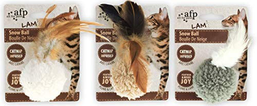 All For Paws Katzenspielzeug Lambswool Snow Ball mit Catnip – Bild 1 von 2
