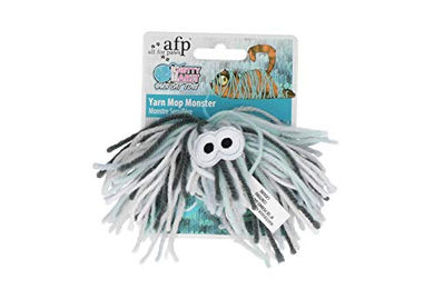 Produktbild von All For Paws Knotty Habit Garn Mop Monster Katzenminze Spielzeug für Katzen aus Stoff in Weiß und Grau - 1,1001 kg