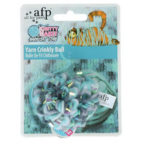 Produktbild von All For Paws Knotty Habit Katzenspielzeug Knisterball aus Plüsch und Garn in Bunt und Blau - 0,65 kg