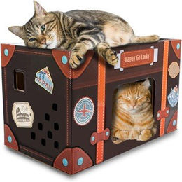All for paws Kratzpappe Vintage Happy Go Lucky Scratcher für Katzen in Braun – Bild 1 von 3
