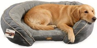 All For Paws Luxury Lounge Hundebett aus Plüsch Größe L Grau – Bild 1 von 3