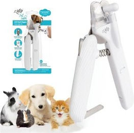 All For Paws Pet Salon LED-Nagelknipser Krallenschere aus Edelstahl in Weiß für alle Tiergrößen – Bild 1 von 1