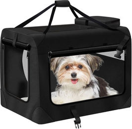 All Pets United Faltbare Transportbox für Hunde und Katzen aus wasserfestem Oxford-Gewebe in Schwarz und Grau – Bild 1 von 5