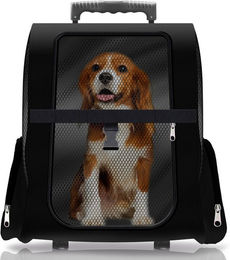 All Pets United Haustier-Trolley und Rucksack Transportbox für Hunde und Katzen aus Polyester Schwarz – Bild 1 von 11