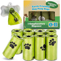 Produktbild von All Pets United Hundekotbeutel Set mit Spender und Leinenhalter, 120 biologisch abbaubare Kotbeutel, Grün
