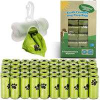 Produktbild von ALL PETS UNITED Hundekotbeutel Set mit Spender und Leinenhalter, 750 biologisch abbaubare und kompostierbare Kotbeutel, Grün