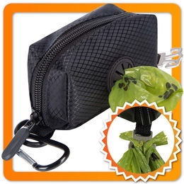 all Pets United Hundekotbeutelspender aus wasserabweisendem Nylon in Schwarz mit Karabiner zur Leinenbefestigung - 1 Stk. – Bild 1 von 13