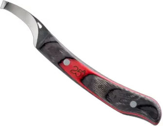 Produktbild von Allegra Hufschneider Double-S 25A aus Edelstahl in Braun und Rot für die Hufpflege