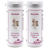 Produktbild von ALLPHARM Bierhefetabletten zur Unterstützung von Haut und Fell für Hunde, Katzen und Pferde