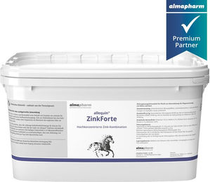 Produktbild von almapharm allequin ZinkForte Mineralfutter und Nahrungsergänzung für Haut, Fell und Hufe als Pulver 1000g