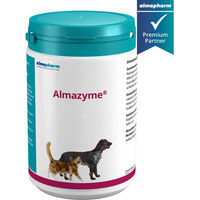 Produktbild von almapharm Almazyme Verdauungshilfe für Hunde und Katzen als Pulver mit Vitaminen zur Unterstützung von Magen-Darm und Haut & Fell 1000g