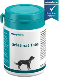 Produktbild von almapharm Gelatinat Tabs Gelenk-Supplement für Hunde und Katzen zur Unterstützung von Gelenken und Magen-Darm-Trakt für alle Altersstufen und Größen
