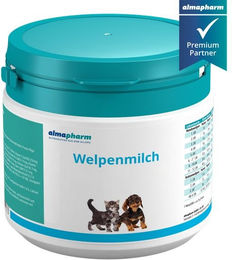 Produktbild von almapharm Welpenmilch Pulver für Hunde- und Katzenwelpen zur Unterstützung von Immunsystem und Verdauung 1000g