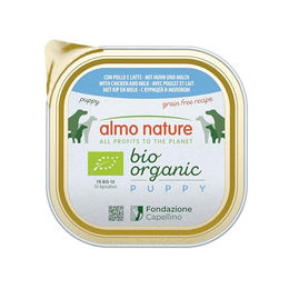 Almo Nature Bio Organic Puppy Nassfutter Pastete mit Huhn und Milch für Welpen 9 x 300 g – Bild 1 von 1