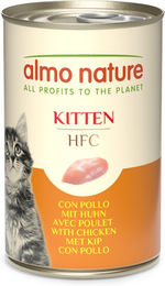 Produktbild von Almo Nature Classic HFC Kitten Katzenfutter Huhn Stückchen in Sauce, monoprotein und glutenfrei, 6 x 140 g - 24 x 140 g