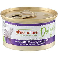 Produktbild von Almo Nature Daily Menu Katzenmousse mit Kaninchen für erwachsene Katzen ohne Farb- und Aromastoffe sowie Konservierungsstoffe 24 x 85 g - 24 x 85 g