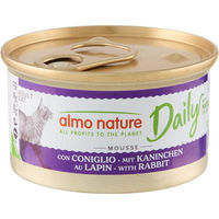 Produktbild von Almo Nature Daily Menu Mousse Katzenfutter Kaninchen ohne Farb- und Aromastoffe sowie Konservierungsstoffe 24 x 85 g
