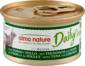 Almo Nature Daily Menu Mousse Katzenfutter Thunfisch und Huhn ohne Farb- und Aromastoffe ohne Konservierungsstoffe 24 x 85 g – Bild 1 von 2