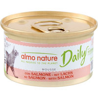 Produktbild von Almo Nature Daily Mousse Katzenfutter Lachs ohne Farb- und Aromastoffe sowie Konservierungsstoffe 24 x 85 g