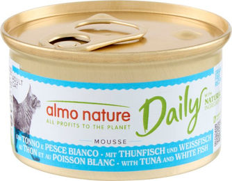Almo Nature Daily Mousse Katzenfutter Thunfisch und Kabeljau ohne Farb- und Aromastoffe ohne Konservierungsstoffe 24 x 85 g – Bild 1 von 2