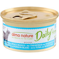 Produktbild von Almo Nature Daily Mousse Katzenfutter Thunfisch und Kabeljau ohne Farb- und Aromastoffe ohne Konservierungsstoffe 24 x 85 g