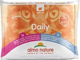 Almo Nature Daily Nassfutter für erwachsene Katzen Huhn und Rind in Sauce 6 x 70 g Beutel ohne Farb- und Aromastoffe sowie Konservierungsstoffe - 6 x 70 g – Bild 1 von 6