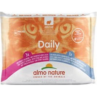 Produktbild von Almo Nature Daily Nassfutter für erwachsene Katzen Huhn und Rind in Sauce 6 x 70 g Beutel ohne Farb- und Aromastoffe sowie Konservierungsstoffe - 6 x 70 g