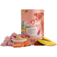 Produktbild von Almo Nature FOODLOVE Hundefutter Nass mit Pute, Amarant, Süßkartoffel und Mango, Stückchen in Sauce, glutenfrei, 6 x 300 g - 6 x 300 g