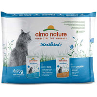 Produktbild von Almo Nature Functional Sterilised Katzen Feuchtnahrung Huhn und Kabeljau Adult 6x70g - 6 x 70 g