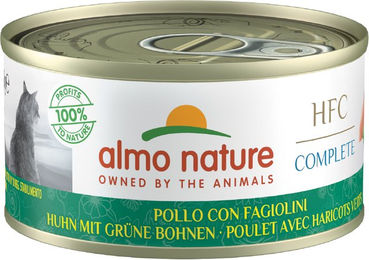 Produktbild von Almo Nature HFC Complete Katzen Nassfutter Huhn mit grünen Bohnen Stückchen in Sauce Getreidefrei und Glutenfrei 24 x 70 g - 24 x 70 g