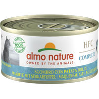 Produktbild von Almo Nature HFC Complete Katzen Nassfutter Makrele mit Süßkartoffel Stückchen in Sauce getreidefrei Adult 24 x 70 g - 24 x 70 g