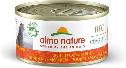 Produktbild von Almo Nature HFC Complete Katzenfutter Huhn mit Möhren für erwachsene Katzen 24x70g