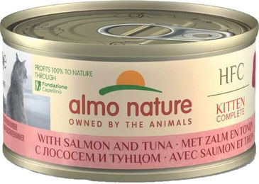 Almo Nature HFC Complete Kitten Nassfutter für Katzen mit Lachs und Thunfisch – Bild 1 von 2