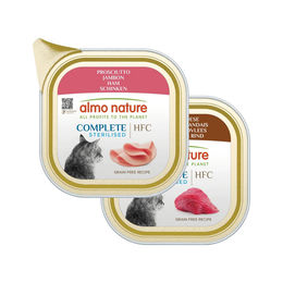 Almo Nature HFC Complete Sterilised Katzenfutter mit Schwein zur Gewichtskontrolle im Becher – Bild 1 von 2