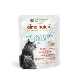 Almo Nature HFC Hydration Help Nassfutter für Katzen Hühnerbrühe mit Hühnerfilet Hypoallergen 24 x 50 g - 6 x 50 g – Bild 1 von 9