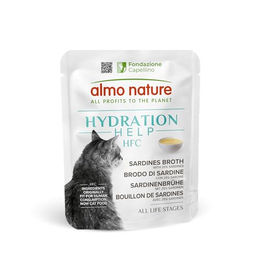 Almo Nature HFC Hydration Help Nassfutter für Katzen Sardinenbrühe mit Sardinen Human-Grade Glutenfrei Monoprotein 24 x 50 g - 6 x 50 g – Bild 1 von 7