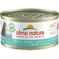 Produktbild von Almo Nature HFC Jelly Katzen Nassfutter Forelle und Thunfisch Stückchen in Gelee Adult 24 x 70 g - 24 x 70 g