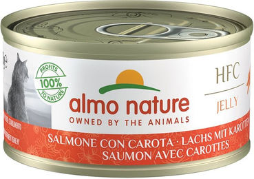 Almo Nature HFC Jelly Katzen Nassfutter Lachs und Karotten Adult Glutenfrei Monoprotein 6x70g - 6 x 70 g – Bild 1 von 4