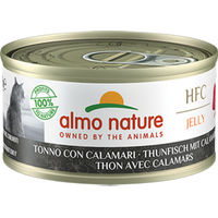 Produktbild von Almo Nature HFC Jelly Katzenfutter Thunfisch und Calamari Stückchen in Gelee Adult 24 x 70 g - 24 x 70 g