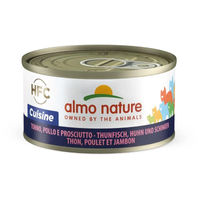 Produktbild von Almo Nature HFC Katzen Nassfutter Adult Thunfisch Huhn und Schinken Stückchen in Gelee 24 x 70 g - 24 x 70 g