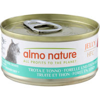 Produktbild von Almo Nature HFC Katzen Nassfutter Forelle und Thunfisch Stückchen in Gelee Adult Glutenfrei 6 x 70 g - 6 x 70 g