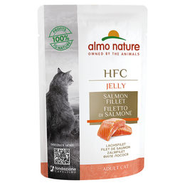 Produktbild von Almo Nature HFC Katzen Nassfutter Lachs Stückchen in Gelee Adult Glutenfrei 24 x 55 g - 6 x 55 g