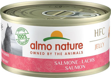 Almo Nature HFC Katzen Nassfutter Lachs Stückchen in Gelee Adult Glutenfrei Monoprotein 6 x 70g - 6 x 70 g – Bild 1 von 4
