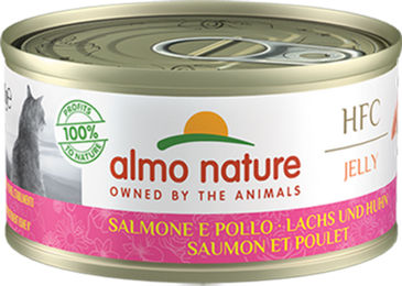 Almo Nature HFC Katzen Nassfutter Lachs und Huhn Stückchen in Gelee Adult 24 x 70 g - 24 x 70 g – Bild 1 von 2