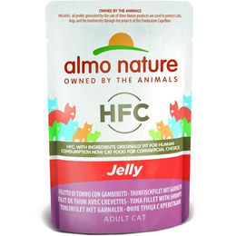 Almo Nature HFC Katzen Nassfutter Thunfisch mit Garnelen in Gelee Adult Glutenfrei 24x55g - 6 x 55 g – Bild 1 von 4