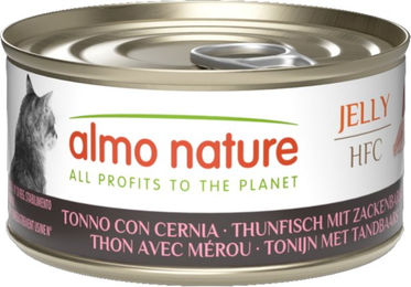 Produktbild von Almo Nature HFC Katzen Nassfutter Thunfisch mit Zackenbarsch Stückchen in Gelee 6 x 70 g - 6 x 70 g