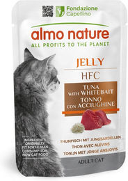 Almo Nature HFC Katzen Nassfutter Thunfisch und Jungsardinen in Gelee, 24 x 55 g, glutenfrei und ohne Farb- oder Aromastoffe - 24 x 55 g – Bild 1 von 4