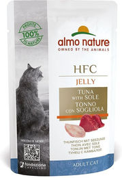 Produktbild von Almo Nature HFC Katzenfutter Adult Thunfisch mit Seezunge in Gelee 24x55g