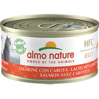 Produktbild von Almo Nature HFC Katzenfutter Lachs mit Karotten Stückchen in Gelee Adult 24 x 70 g - 24 x 70 g