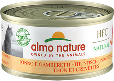 Almo Nature HFC Katzenfutter Thunfisch und Garnele Stückchen in Sauce Adult 24 x 70 g glutenfrei - 24 x 70 g – Bild 1 von 4